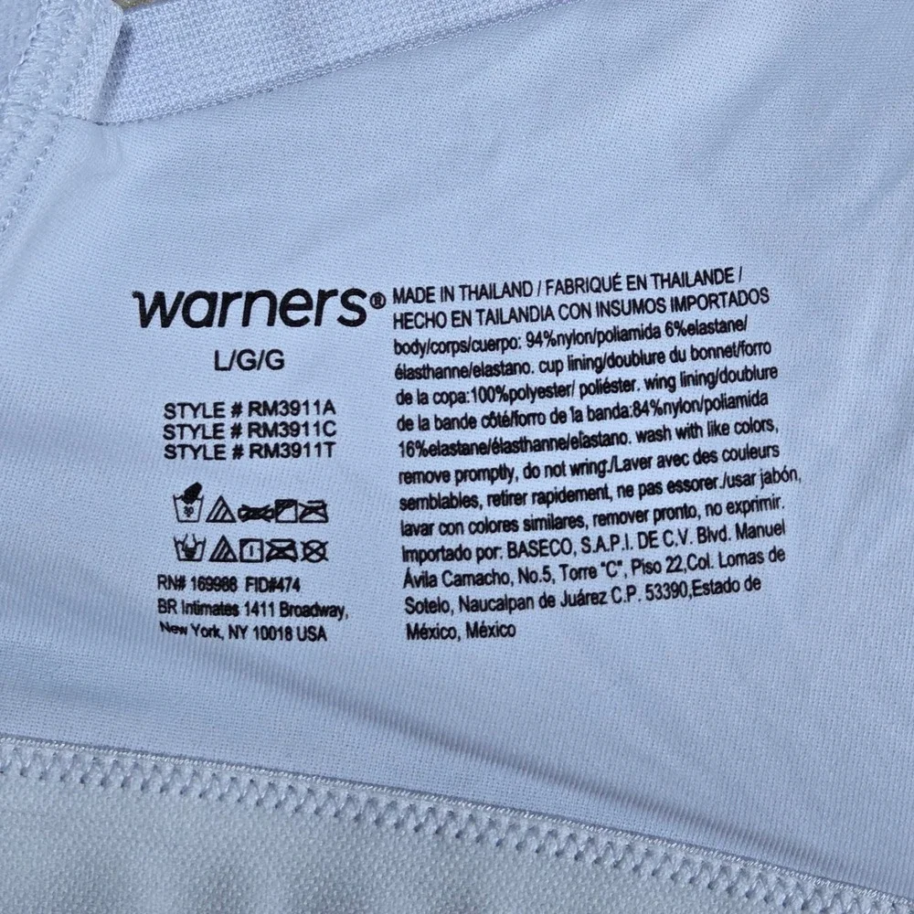 Warners Easy Does It Seamless Stretch Wireless Bra Light Blue RM3911A Large NWT